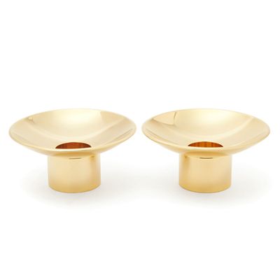 Set Of Two Evelina Gold-Plated Candle Holders from Aerin