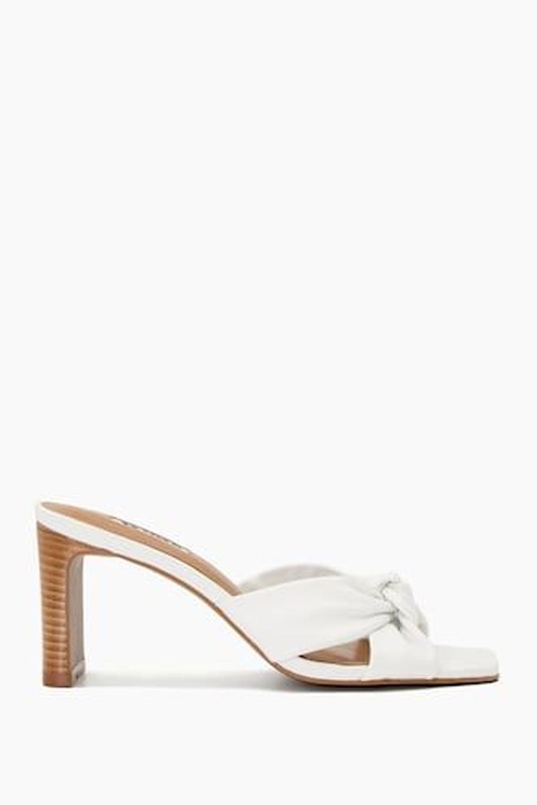 Maize Soft Knot Stacked Mules from Dune London
