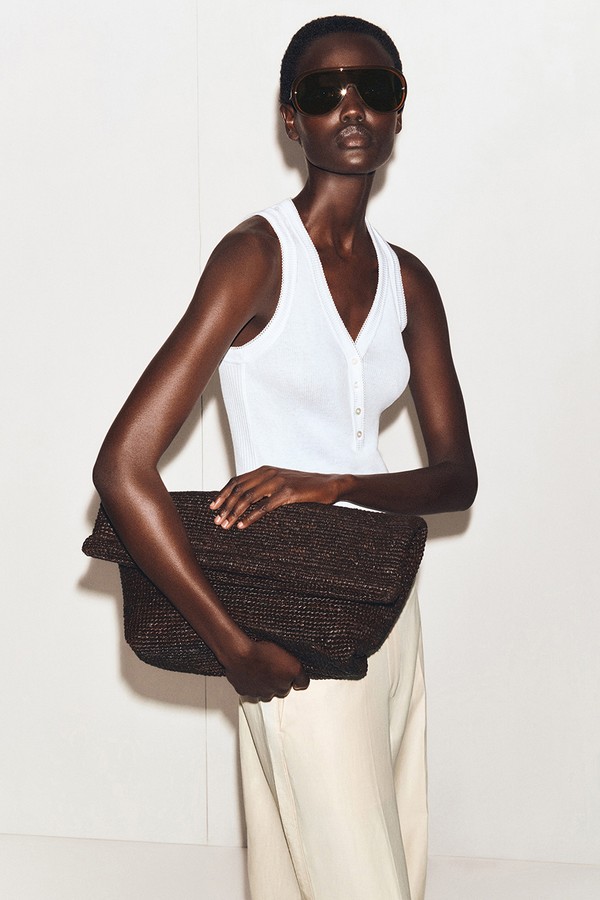 Ribbed-Knit Henley Tank Top