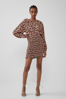 Printed Dress With Elastic Detail from Zara
