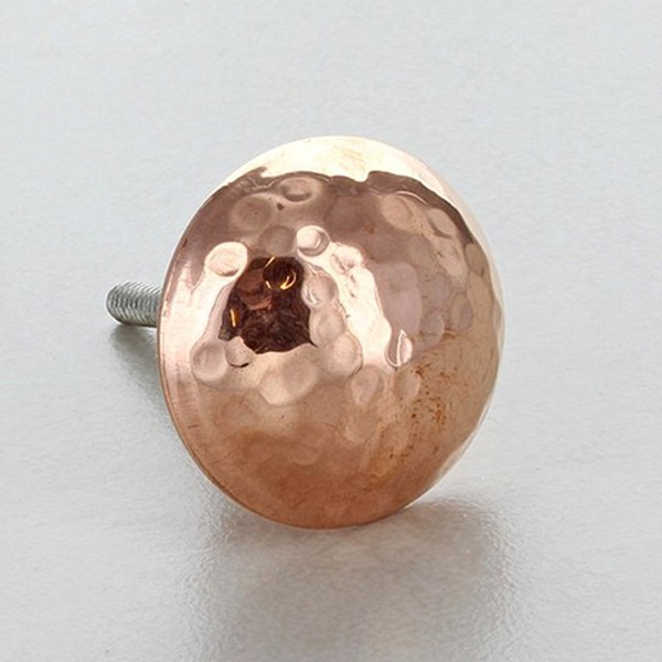 Hammered & Plain Copper Cupboard Door Knobs from G Decor Ltd