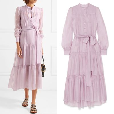 Belted Tiered Organza Midi Dress from See By Chloe