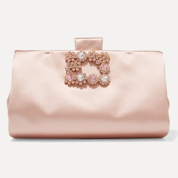 Crystal-embellished Satin Clutch from Roger Vivier