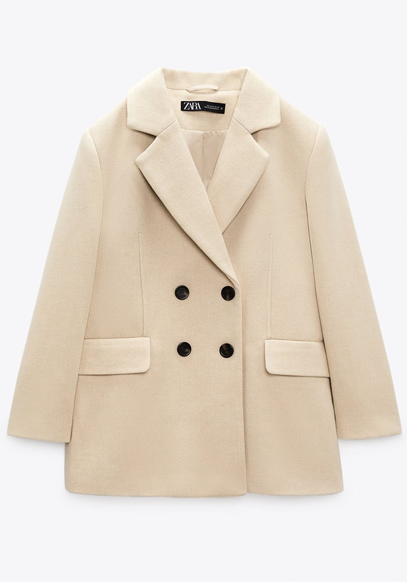Double-Breasted Oversized Plush Blazer from Zara