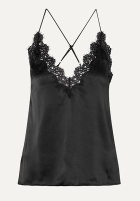 The Ever Lace-Trimmed Silk-Charmeuse Camisole from Cami NYC
