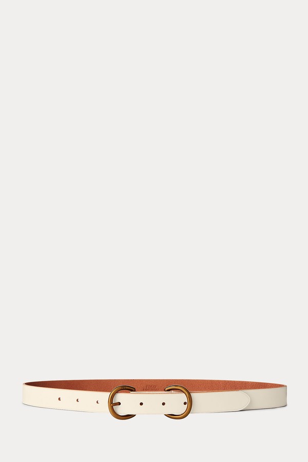 D-Ring Vachetta Leather Skinny Belt