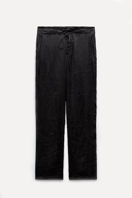 Creased Satin Pyjama-Style Trousers from Zara