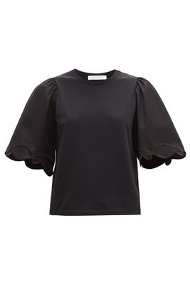 Sleeve-Embroidered Cotton Top from See By Chloé
