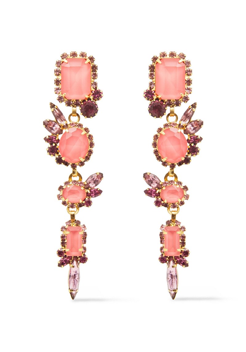 24-Karat Gold-Plated Crystal Earrings from Elizabeth Cole