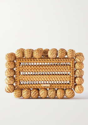 Eos Beaded Rattan Clutch from Cult Gaia