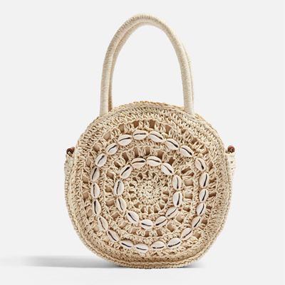Shell Straw Round Grab Bag from Topshop
