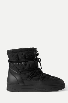  Wanaka Logo-Print Shell And Leather Snow Boots  from Jimmy Choo