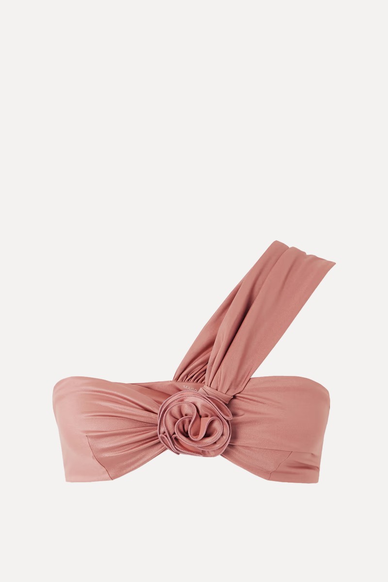 One-Shoulder Appliquéd Bikini Top from Magda Butrym