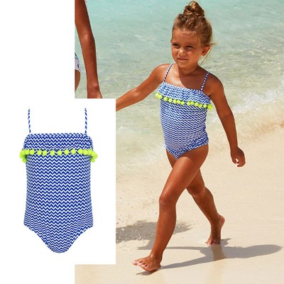 Zig Zag Pom Pom Frill Swimsuit from Sunuva