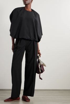 Kaia Draped Cape-Effect Silk-Crepe Top from FFORME
