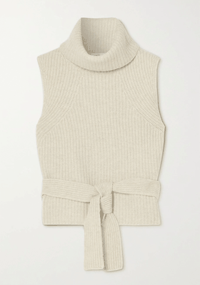 Belted Ribbed Turtleneck Sweater from Vince