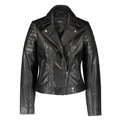 Black Leather Linda Biker Jacket