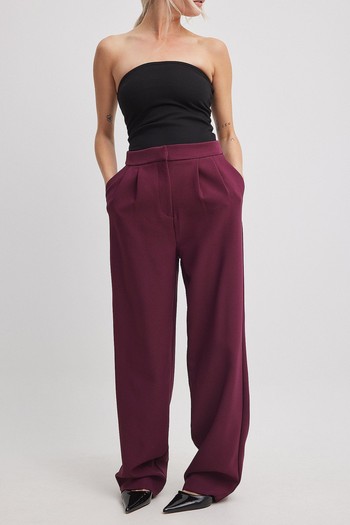 High Waist Deep Pleated Suit Pants from NA-KD