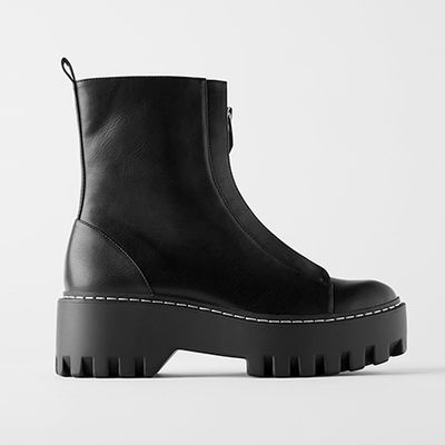Flat Ankle Boots With Zip from Zara