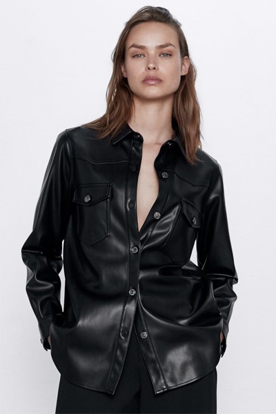 Faux Leather Overshirt from Zara