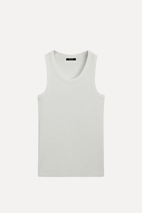 Cotton Blend Halter Top from massimo dutti