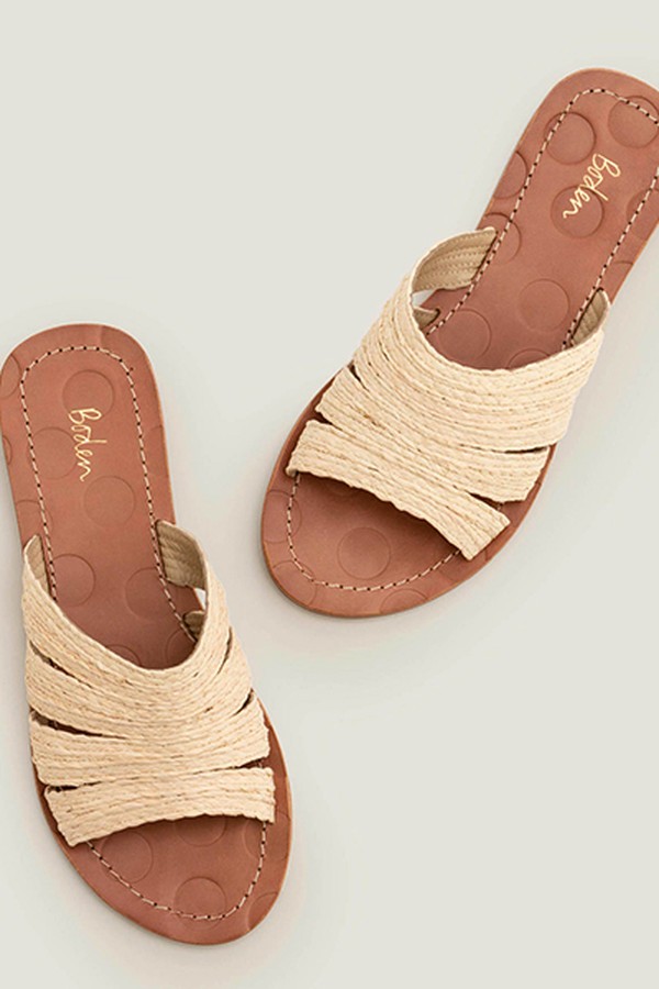 Leonora Raffia Slides