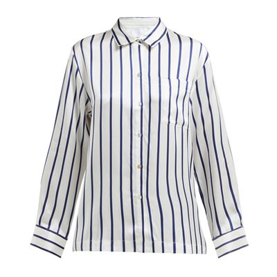 Striped Sandwashed-Silk Pyjama Shirt from Asceno