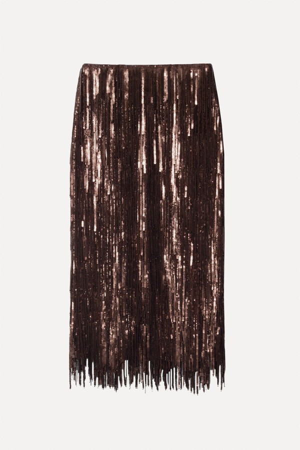 Fringed Sequin Midi Skirt from & Other Stories