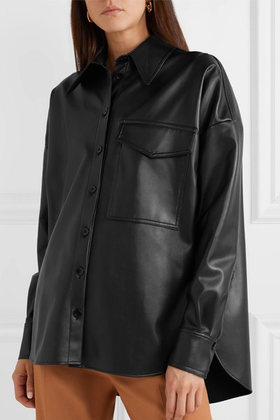 Oversized Faux Leather Shirt from Tibi