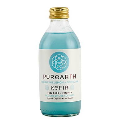 Sparkling Lemon & Spirulina Water Kefir from Pure Earth