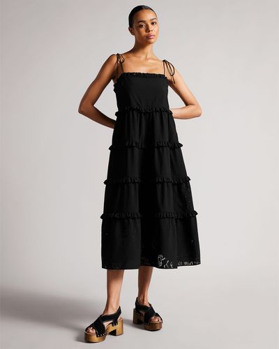 Magnolia Cut Out Strappy Tiered Midi Dress, £225