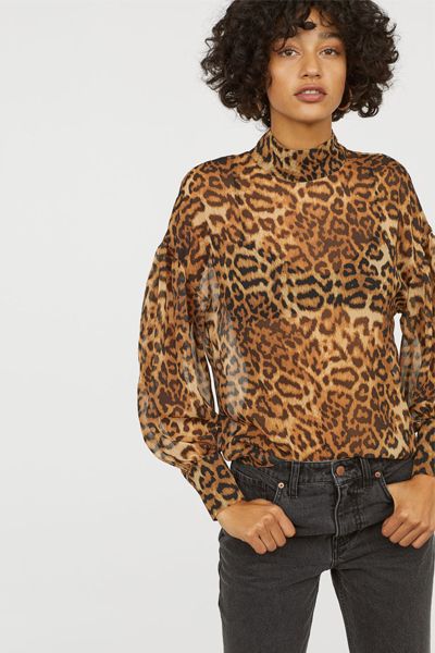 Leopard-Print Blouse