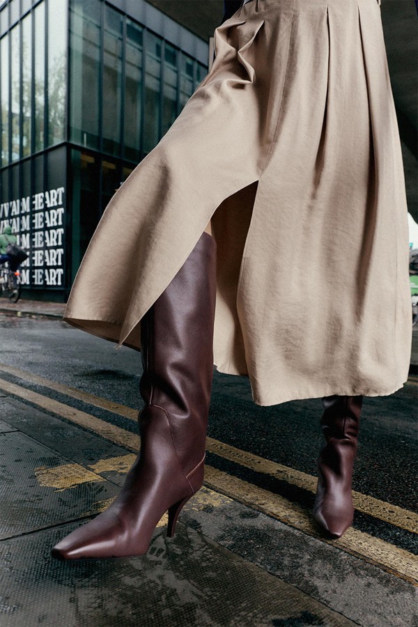 Leather Heeled Boots from  Zara