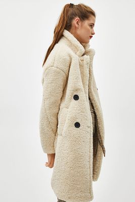 Faux Double-Breasted Coat from Bershka
