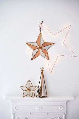 Osby Rose Gold Metal Star Christmas Light from Oliver Bonas