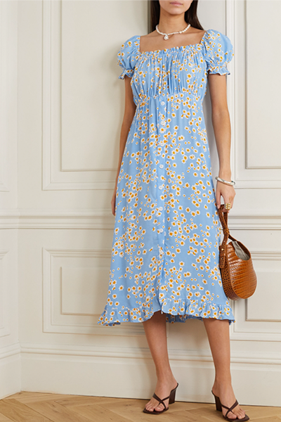 Ina Floral-Print Crepe Midi Dress