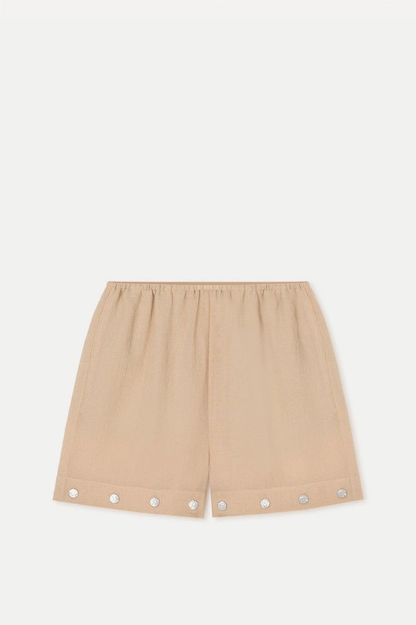 Dylla Studded Gauze Shorts