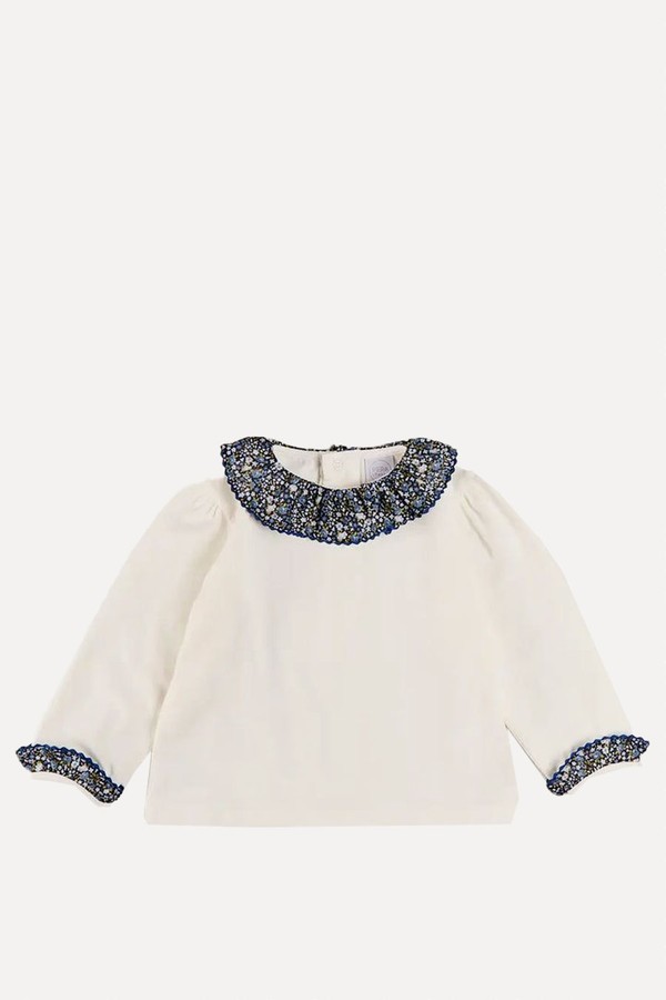 Lydia Floral Detail Long Sleeve Top from Pepa London