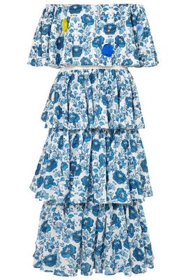 Barta Off-The-Shoulder Printed Cotton Midi Dress from All Things Mochi