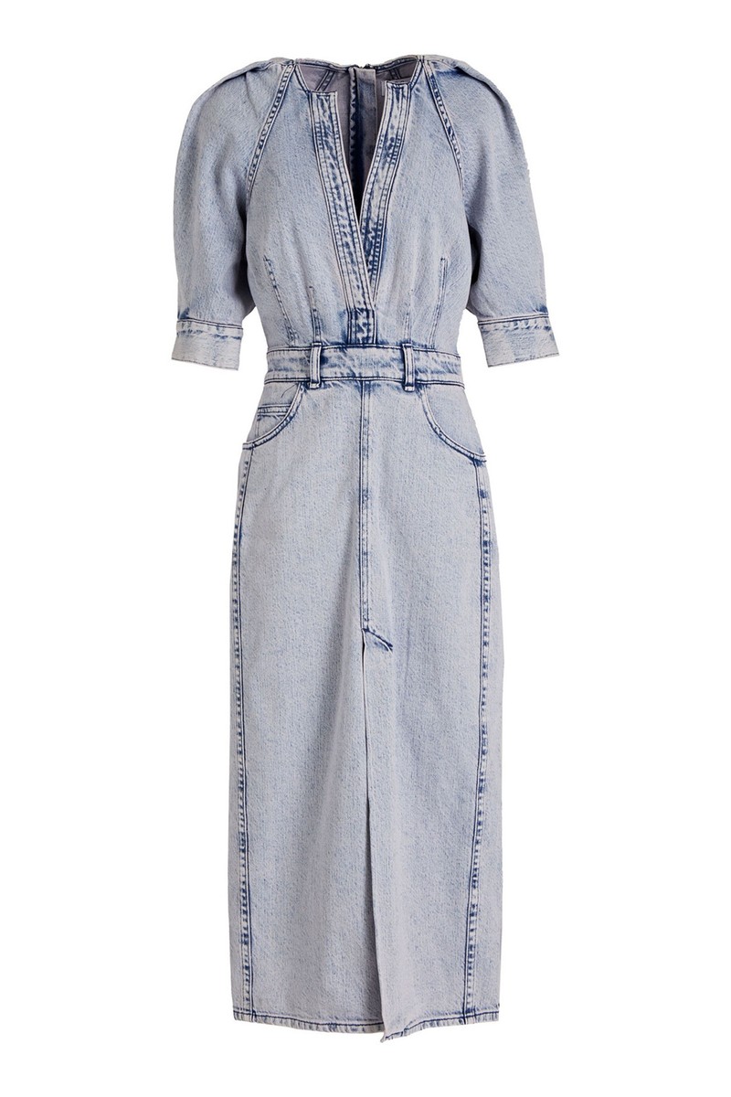 Alysu Acid-Wash Denim Midi Dress from Iro