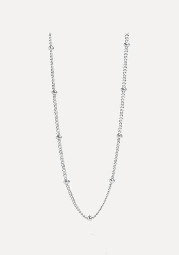 Beaded 18" Silver Chain Necklace* 