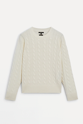 Crew Neck Cable-Knit Sweater from Massimo Dutti