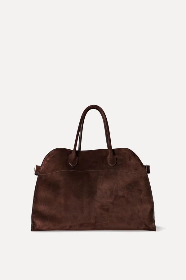 Suede Soft Margaux 15 Top-Handle Bag from The Row