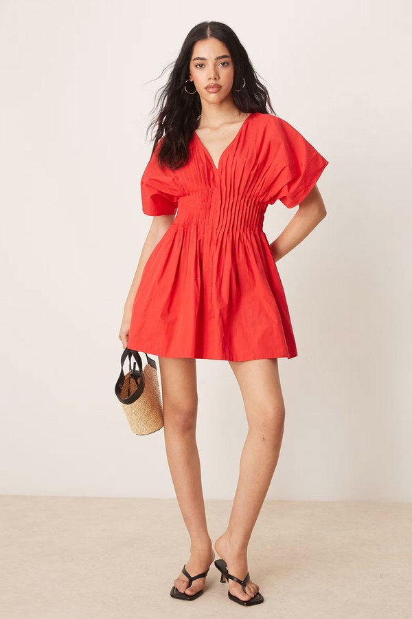 V Neck Short Sleeve Mini Dress from ASOS Design