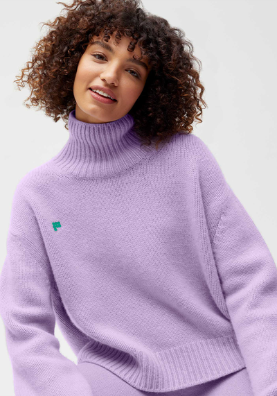 Recycled Cashmere Chunky Turtleneck Sweatshirt