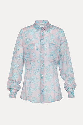 Silk And Cotton Voile Shirt With "True-Colors" Print