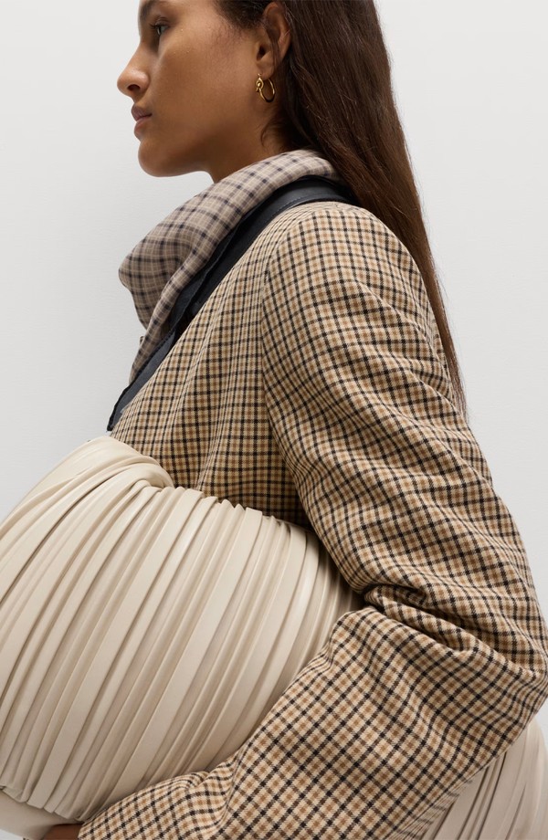 Checked Collared Car Coat