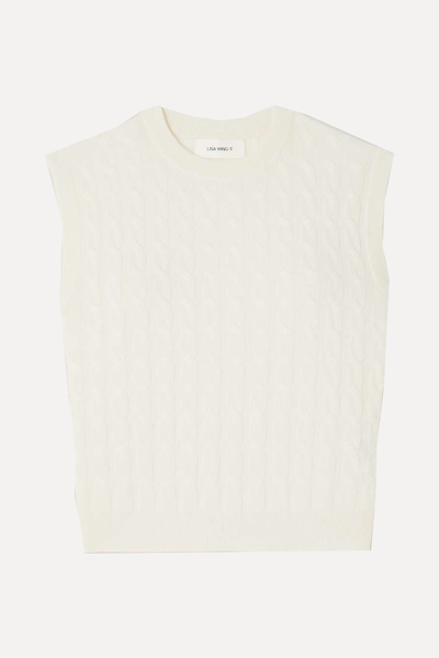 Miko Cable-Knit Cashmere Vest from Lisa Yang