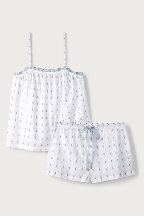 Cotton Jacquard Short Pyjama Set from The White Company