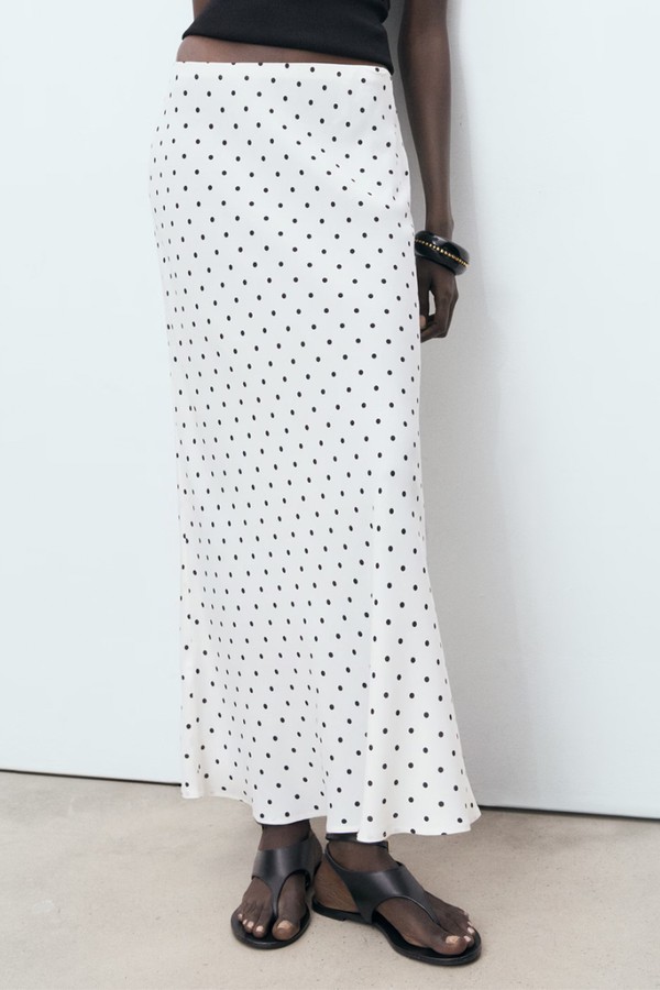 Long Polka-Dot Skirt from Mango